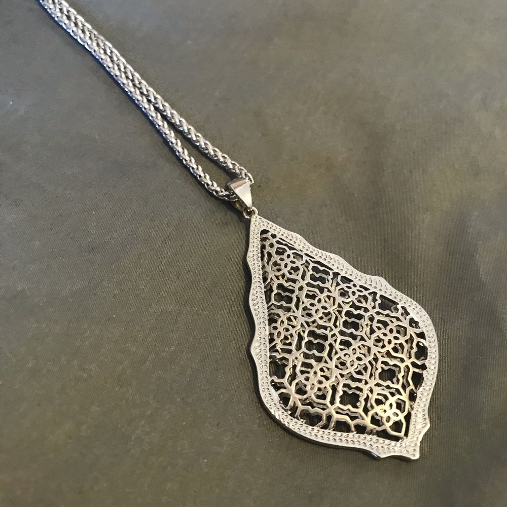 Kendra Scott Aiden silver long necklace